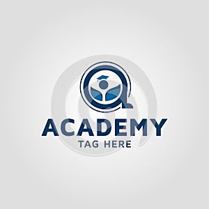 Education logo design, letter A vector design