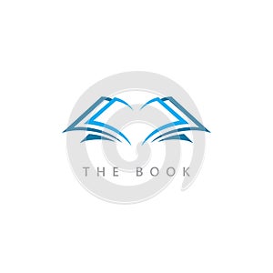 Education logo icon template. open book illustration