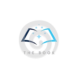 Education logo icon template. open book illustration