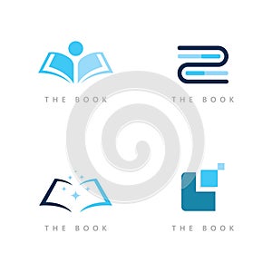 Education logo icon template. open book illustration