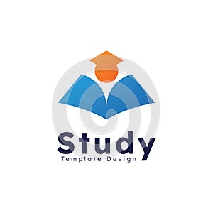 Education logo icon template. open book illustration