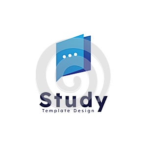 Education logo icon template. open book illustration