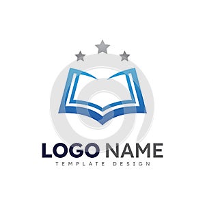 Education logo icon template. open book illustration