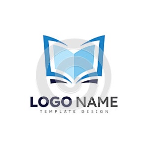 Education logo icon template. open book illustration