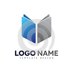 Education logo icon template. open book illustration