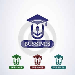 Education Logo, Online School Logo, Vector Illustration