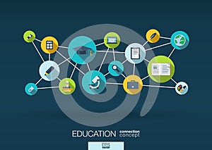 Education network. background with integrate flat icons photo