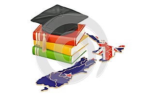 Education in New Zealand concept, 3D rendering