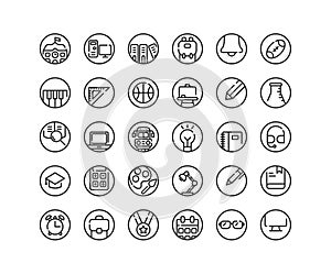 Education outline icon set.