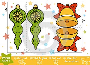 Education Paper Crafts for children, Christmas bell and toy