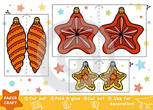 Education Paper Crafts for children, Christmas star and toys