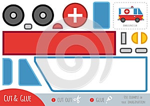 Education paper game for children, Ambulance car