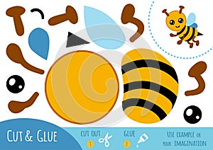 Education paper game for children, Bee