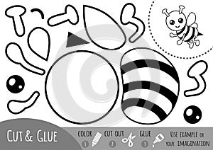 Education paper game for children, Bee