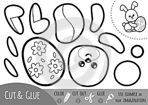 Education paper game for children, Easter rabbit and egg
