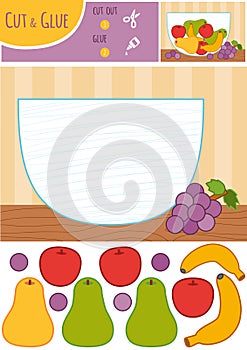 Education paper game for children, Fruit bowl