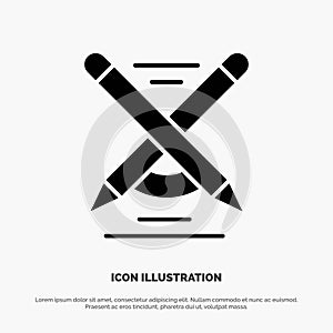 Education, Pen, Pencil, Write solid Glyph Icon vector