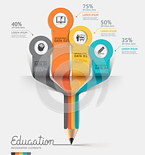 Educación lápiz infografias paso opción 