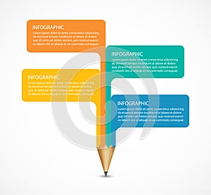 Education pencil option Infographics design element.