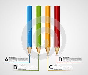 Education pencil option Infographics design template.