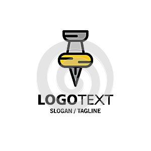 Education, Pin, Marker Business Logo Template. Flat Color