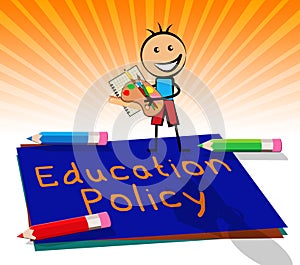 Education Policy Displays Schooling Procedure 3d Illustration