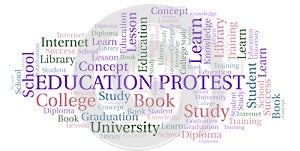 Education Protest word cloud.