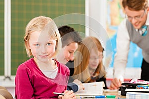 Education - Pupils and teacher learning at school