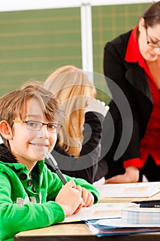 Education - Pupils and teacher learning at school