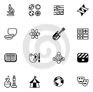 Education or quiz subject icons