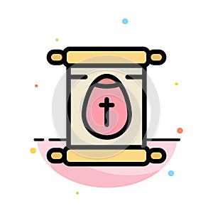 Education, School, Scroll, Easter Abstract Flat Color Icon Template
