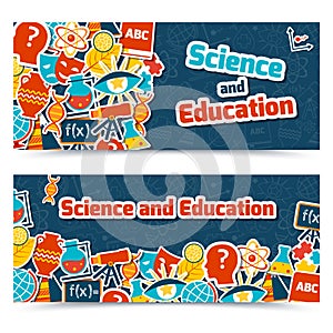 Education science banners