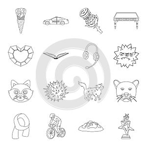 Education, sport, animal and other web icon in outline style.medicine, library, security icons in set collection.