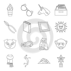 Education, sport, medicine and other web icon in outline style.cooking, technology, library icons in set collection.