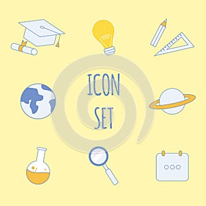 Education, Studying, Occupation Vector Icons Set