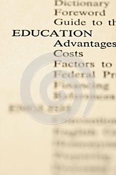 Education table of contents.