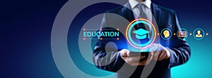 Education technology E-learning Online Training Webinar Seminar Knowledge Business Personal Development.