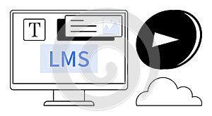 Learning Management System Concept with Digital Media and Cloud Storage Elements