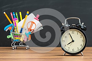 Education time for student Back to School with alarm clock