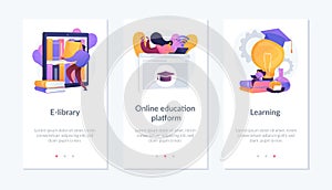 Education and training app interface template.