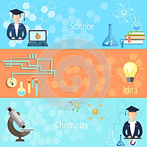 Education and Training teacher chemistry banners