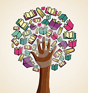 Education tree icon books