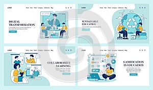 Education Trends. Flat Vector Illustration