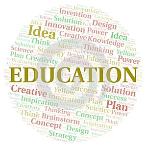 Education typography word cloud create with the text only.