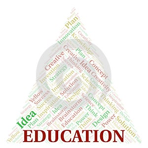 Education typography word cloud create with the text only.