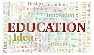 Education typography word cloud create with the text only.