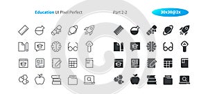 Education UI Pixel Perfect Well-crafted Vector Thin Line And Solid Icons 30 2x Grid for Web Graphics and Apps.