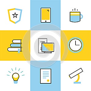 Education vector icons. Scool or university