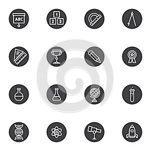 Education vector icons set