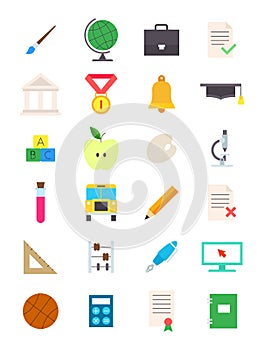 Education vector icons set